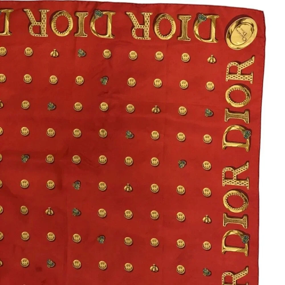 183331BG (S4) Christian Dior Scarf Jewelry Pattern Multicolor Silk - Picture 3 of 9